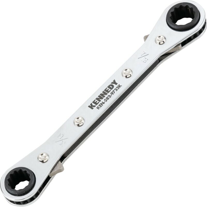 Pro 14mm x 15mm Straight Ratchet Ring Wrench - Kennedy