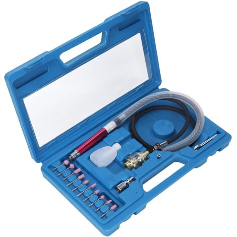 17Pcs 1/8"/1/10" Air Micro Die Grinder Kit 54,000rpm Pneumatic Polisher Air Die Grinder for Use with Most Compressors