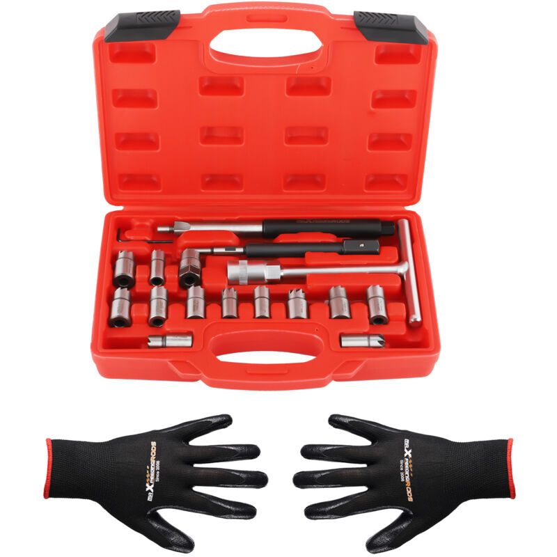 Maxpeedingrods - 17 Pièces Sièges d'Injecteur Diesel Kit Nettoyage Siège Injecteur Outil