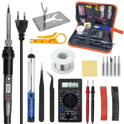 17Pcs Soldering Iron Kit - 80W Fast Ceramic Heating Soldering Gun Premium LED Digital Soldering Iron Adjustable Temperature Soldering Gun Kit