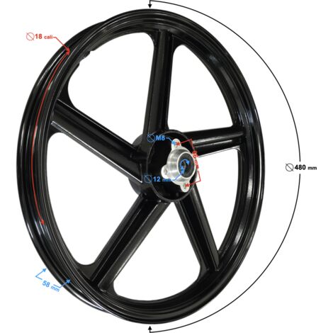 18-1.60 Vorderradfelge mit Scheibenbremse für Sprint 2 Moped, Aluminium