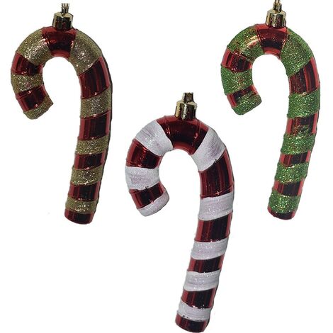 18 Bastoncini colorati da appendere Palline palle per Albero di Natale natalizie Decorazioni addobbi appendini cm 13 moderni
