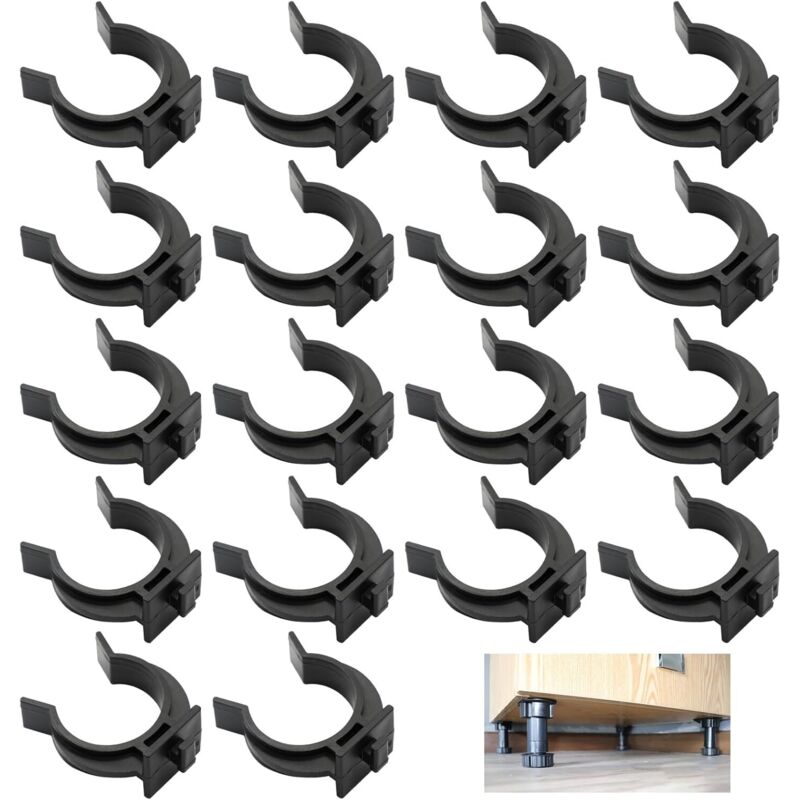 18 clips de fixation pour meubles de cuisine (noirs), clips de fixation pour meubles de cuisine, meubles bas de cuisine, tables, lits et meubles TV
