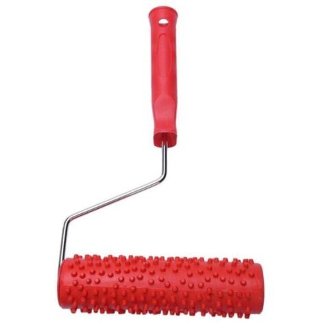 18 cm (7 inch) embossed paint roller with raindrop pattern and plastic handle for wall decoration