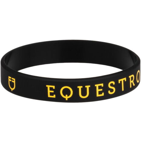 18 cm, Giallo e Nero: Bracciale unisex in silicone con logo