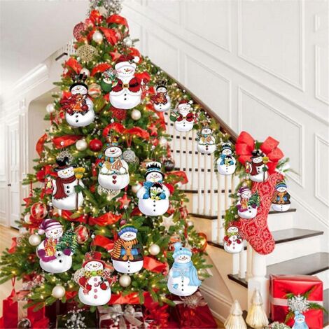 18 décorations de Noël en bois à suspendre au sapin - B--