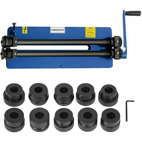 18" Dobladora Redonda Máquina Rebordeadora Dispositivo de Doblado Rodillo de Cuentas Máquina Extruidora Rotativa Rodillo de Bolas con 6 Juegos de Herramientas