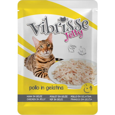 18 enveloppes de 70 g chacune: Vibrisse Cat Pouch Jelly chicken 18 sachets de 70g chacun