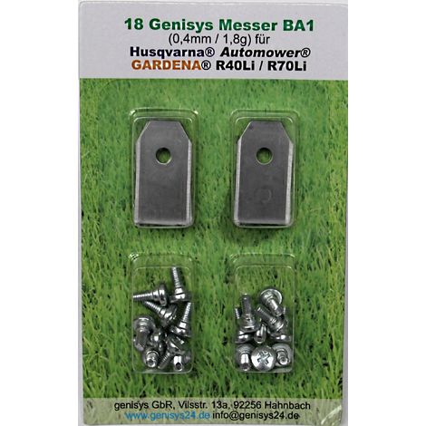 GENISYS 18 Ersatz - Messer - Klingen 0,40mm kompatibel für Husqvarna Automower ® / Gardena Mähroboter