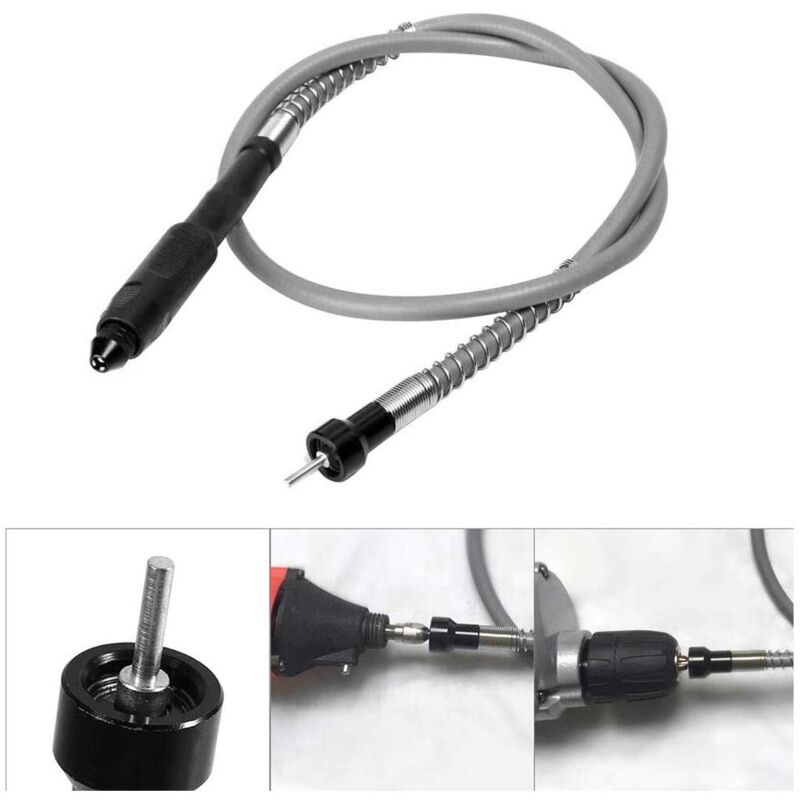 Ineasicer - 1/8 Fixation d'Arbre Flexible Extension d'Arbre de Forage Flexible Avec Mandrin Sans Clé M8 Pour Outils Rotatifs de Perceuse Électrique