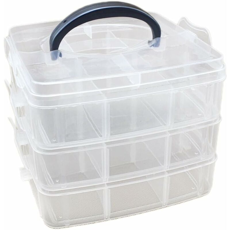 Fei Yu - 18 grilles de maquillage amovibles bijoux en plastique porte-organisateur rangement boîtiers conteneurs pour jouets pilules perles artisanat