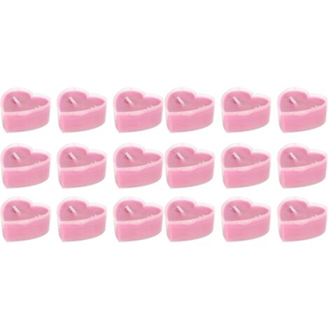 18 herzförmige Kerzen, romantische Dekoration für Abendessen bei Kerzenschein, rosa Ornamente