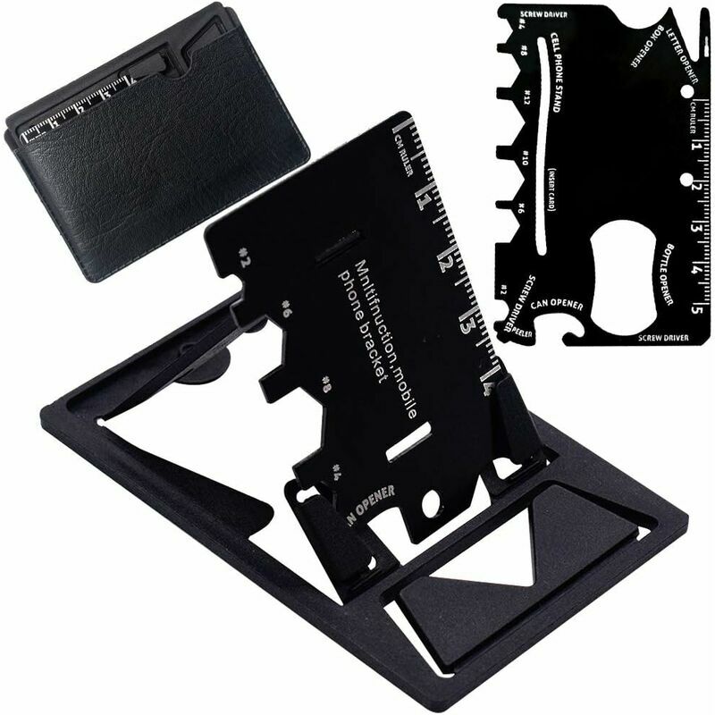 Hoopzi - 18 in 1 Multi-Tool Portable Stainless Steel Mini Multi-Tool with Cell Phone Holder for Outdoor Travel Daily Tool Adventure Daily Tools