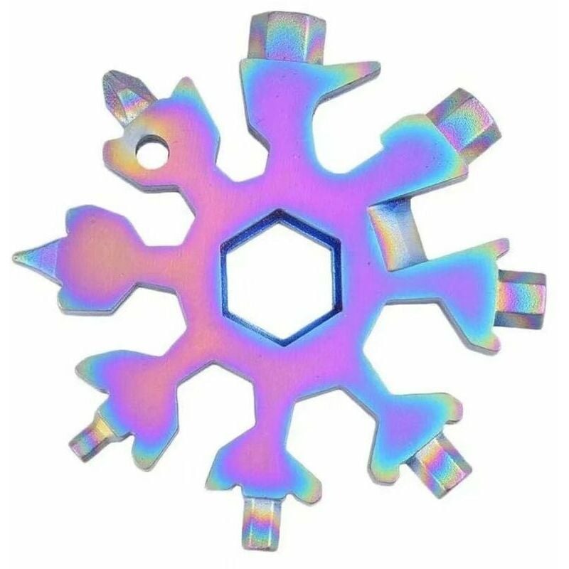 Hoopzi - 18 in 1 Snowflake Multifunction Tool Almighty Tool - Snowflake Shaped Screwdriver / Bottle Opener / Keychain (Color)