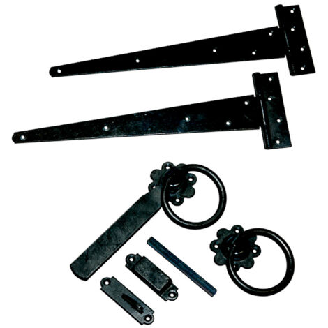 18 Inch Carlton Single Gate Fittings, T - Hinge, Latch - Black