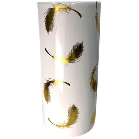 18 Inch Gold Leaf Umbrella Stand - Ceramic - L20 x W20 x H46 cm