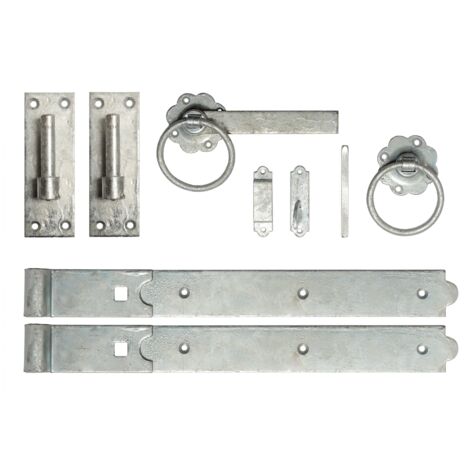 18 Inch Single Gate Fittings Set Hook & Band Hinge, Latch - Galvanised