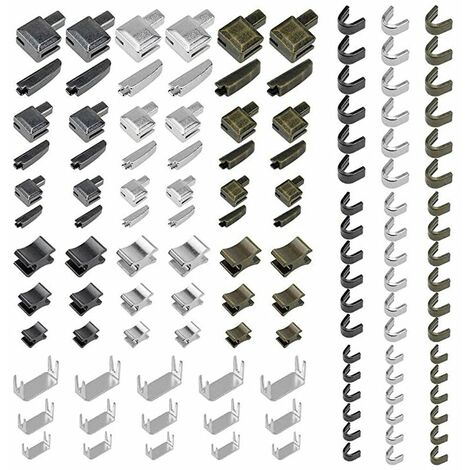 18 kits de reparación de cremalleras de aleación de zinc, 3 colores, 3 tamaños, pasadores de inserción deslizante para tope superior de cremallera, 123 piezas, accesorios de repuesto