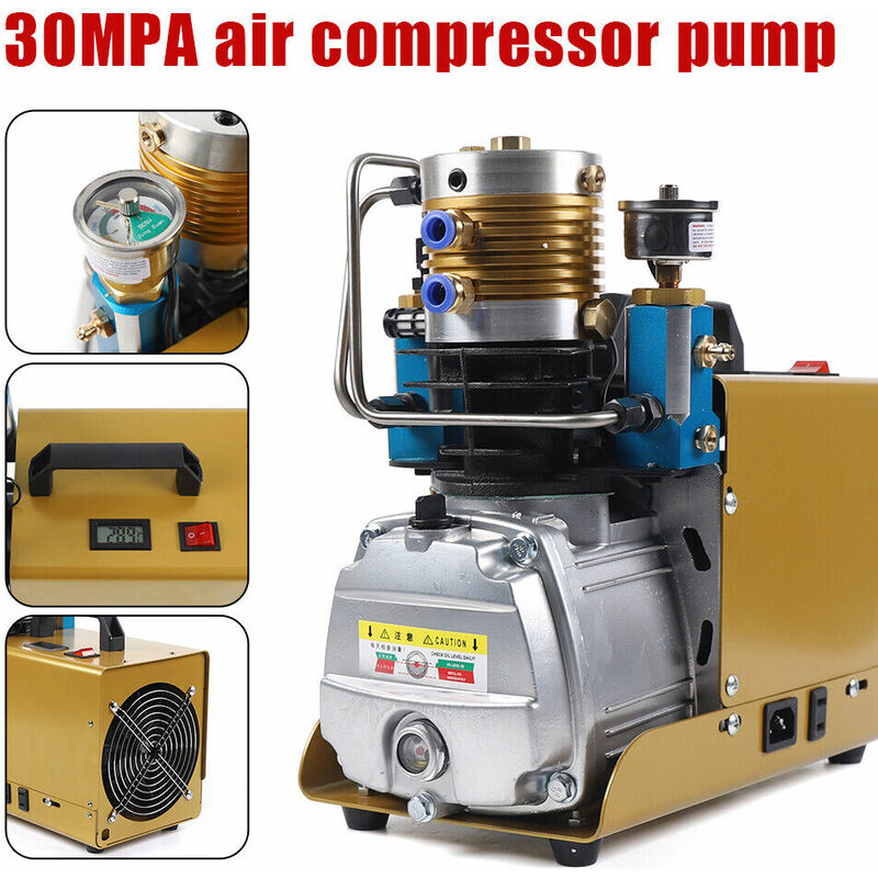 1,8 kW Hochdruck Luft Kompressor Luftkompressorpumpe Öl-Wasser-Abscheider PCP Inflator für 0-12L Aufblasflasche 30MPA 300Bar 4500PSI