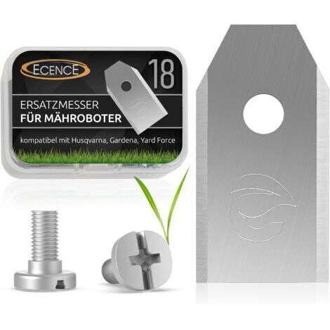 18 Lames Robot Tondeuse Vis Incluses - Compatibles avec Husqvarna Automower, Gardena, Yardforce, Sileno, McCulloch - en Acier Inoxydable