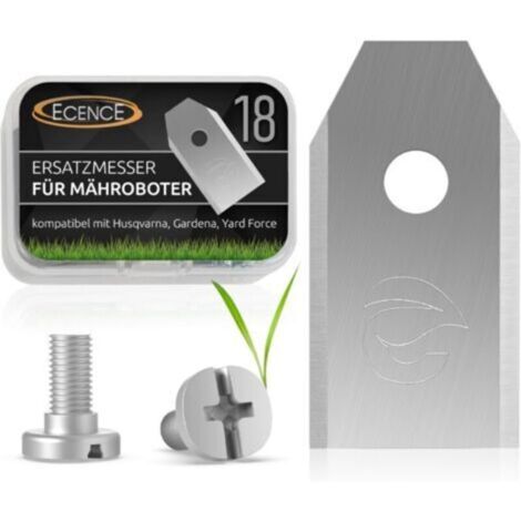 18 Lames Robot Tondeuse Vis Incluses - Compatibles avec Husqvarna Automower, Gardena, Yardforce, Sileno, McCulloch - en Acier Inoxydable
