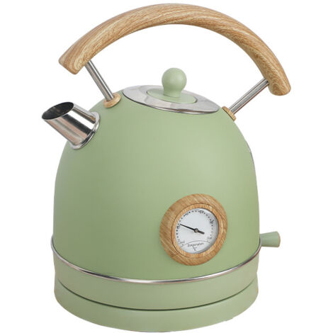 1,8 Liter Fassungsvermögen, 2200 W, Temperaturanzeige, 360°-Sockel, Edelstahl, Vintage-Stil