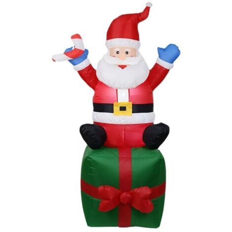 1,8 m géant décoration gonflable de Noël, Décoration du Père Noël, avec corde, piquets de terre, cadeau de Noël durable décoration, Convient pour la intérieure et extérieure du jardin