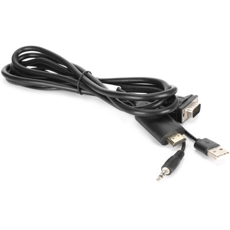 1,8 m langes VGA-zu-HDMI-Adapterkabel mit Audio- und USB-Anschluss, 1080p-HD-Qualität, Modell D14