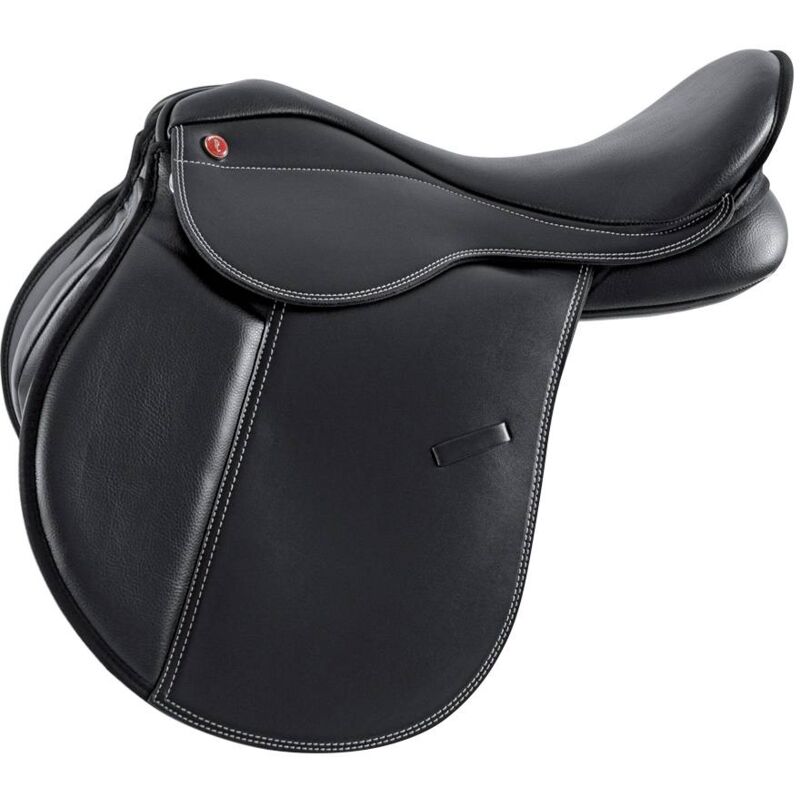 17', Noir: Selle anglaise pour tailleur Milano junior en simili cuir avec double rembourrage
