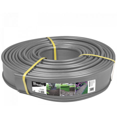18 Meter Rasenkante aus Kunststoff in grau