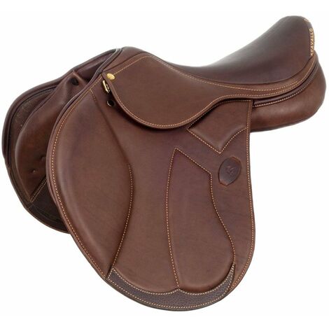 Selle d'obstacle Modigliani ACavallo en cuir avec arceau réglable et coussins doublés en cuir et en laine ACavallo