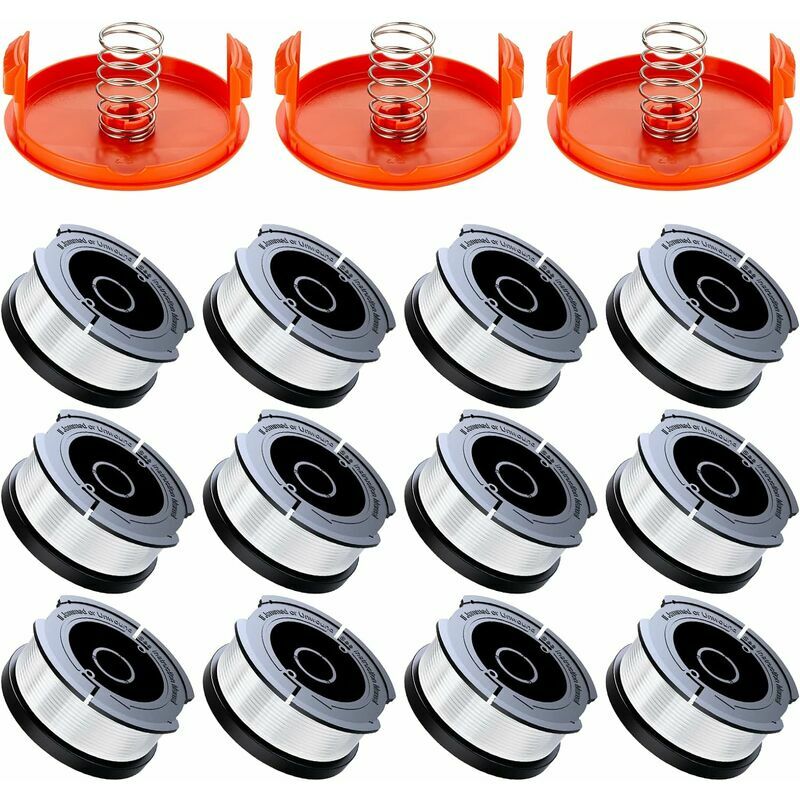 18 Pack Bobine Fil Coupe Bordure Compatible avec Black et Decker Coupe Bordures, A6481 A6485 1.65mm Bobine de Fil Debroussailleuse(12 Fil Coupe