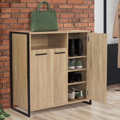 18-pair LUIS Scarpiera a 3 ante con nicchia dal design industriale