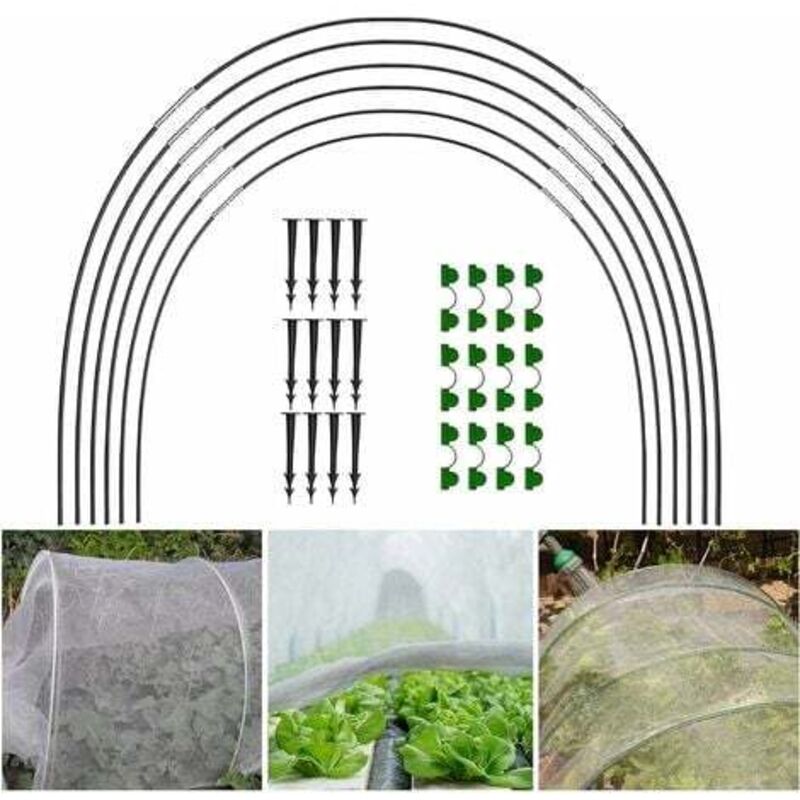 18 Pcs Arceaux Pour Serre Tunnel,Serre Surélevée Pour Tunnel,Cerceaux De Serre,Plantes Poussent Des Tunnels De Soutien Des Maisons De Jardinage Un