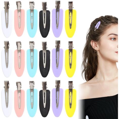 18 Pcs Pinces à Cheveux, Épingles à Cheveux Sans Plis en Métal pour Filles/Femmes le Maquillage et la Coiffure, Snap Barettes