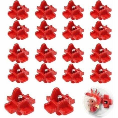 18 pcs,Abreuvoir Automatique Poule,TéTine à Eau De Volaille,Abreuvoir Poules ,Nouvelle Fontaine Boire pour Poulet, Volaille Rouge,Adapté Aux Poules, Canards, Volailles (1)  --TRIMEC