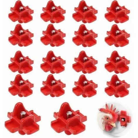 18 pcs,Abreuvoir Automatique Poule,TéTine à Eau De Volaille,Abreuvoir Poules ,Nouvelle Fontaine Boire pour Poulet, Volaille Rouge,Adapté Aux Poules, Canards, Volailles