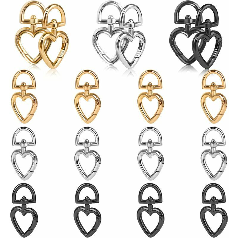 18 pezzi cuore girevole fibbie chiusura