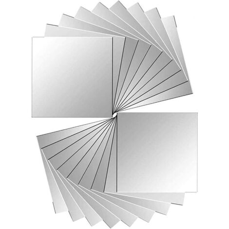 18 pezzi Piastrelle a specchio Adesivo a specchio Adesivo a specchio da parete per decorazione da parete Argento 15 x 15 cm