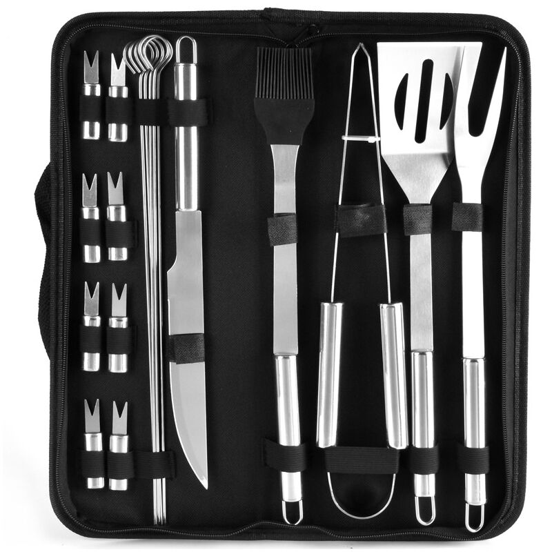 ZVD - 18 Piece Stainless Steel bbq Tool Set for Home and Outdoors