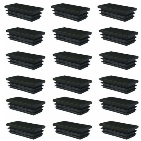 18 pièces 60 X 40mm Bouchon Plastique Embout Rectangle Carre Noir D'obturation pour Pieds de Meuble Trampoline pour Pieds de Meuble/Trampoline/Armoire/Étagère/Chaise