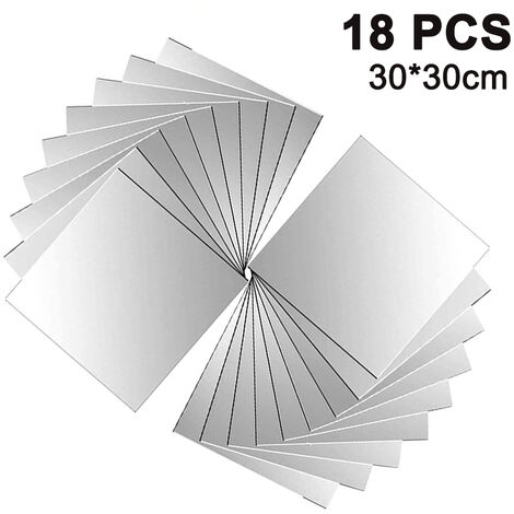 18 Pièces, Carreaux De Miroir, Carreaux De Miroir, Carreaux De Miroir, Miroir, Chacun, 30X30Cm, Décoration Murale, Miroir Mural