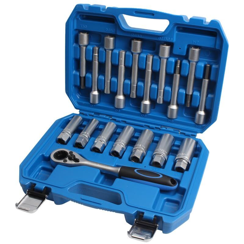 18 pièces clé a douilles pour le montage et démontage de têtes amortisseurs et d'écrou de jambe de force d'amortisseur