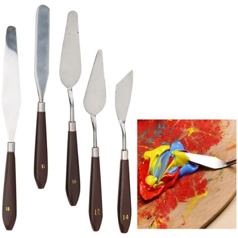18 Pièces Couteaux à Palette en Bois pour Peinture à l'Huile et Acrylique