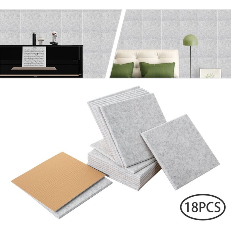 18 pièces Panneaux acoustiques, absorbants acoustiques Insonorisation avec carreaux muraux haute densité