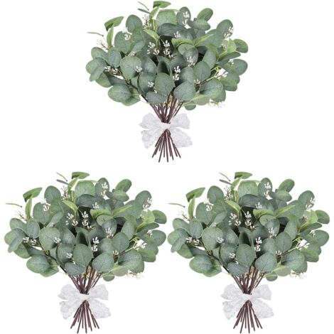 18 Pièces Plantes Artificielles Interieur Branches Eucalyptus, Fleurs Artificielles Deco, Eucalyptus Seches Naturel, pour Décoration Mariage y Baptême
