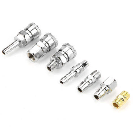 18 pièces raccords rapides pour compresseur d'air, ensemble raccordement tuyau pneumatique 1/4" pièces fer