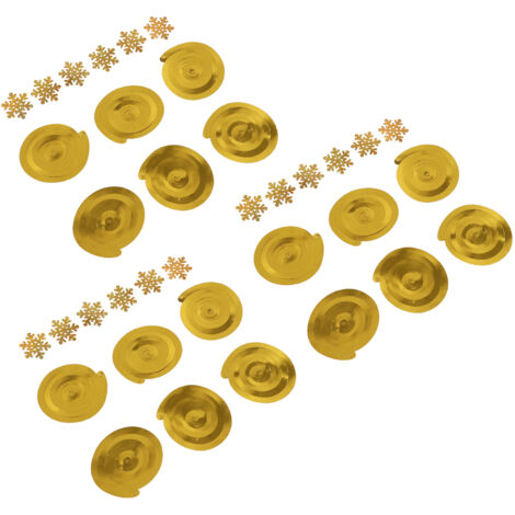 18 Pièces Spirales Dorées Suspendues, Décorations Plafond Lumineuses, Éclat Métallique pour Intérieur Élégant