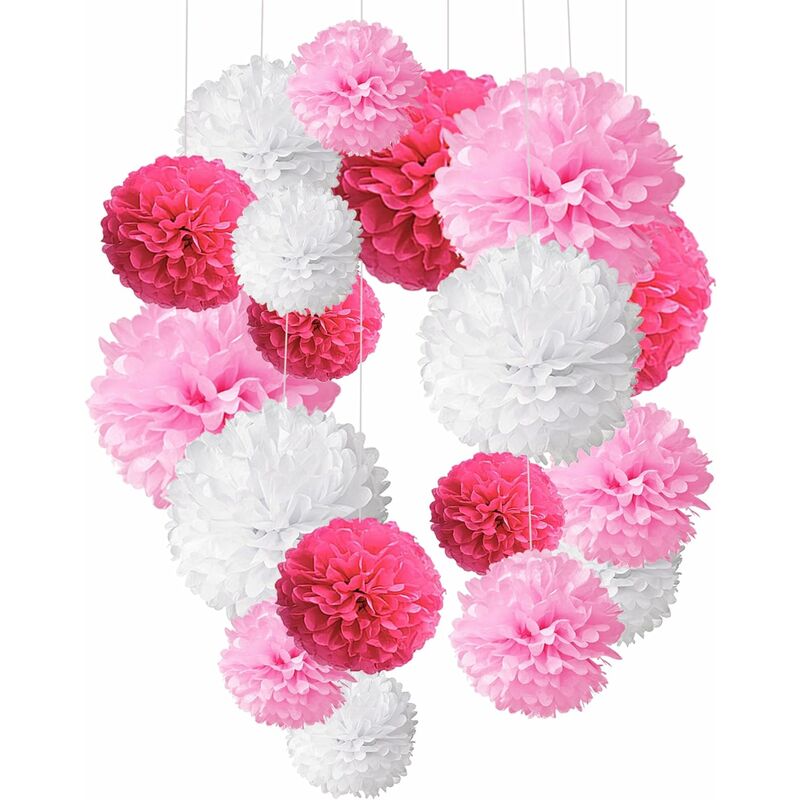 

18 piezas de papel de seda pompones flores bola kit de papel decorativo para cumpleaños, bodas, fiestas de baby shower, decoraciones para el hogar y