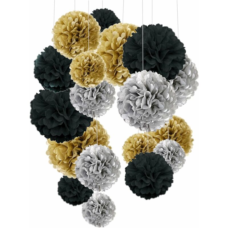 

18 piezas de papel de seda pompones flores bola kit de papel decorativo para cumpleaños, bodas, fiestas de baby shower, decoraciones para el hogar y